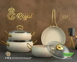 Набір посуду Casa Royal G-UKR 20200 "Bio Granit" Cream 7 предметів