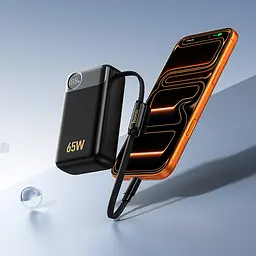 Зовнішній акумулятор HOCO Q53 Skillful PD65W power bank(12000mAh) Black (6942007672597) - мініатюра 7