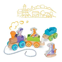 Ігровий набір Melissa&Doug дерев'яний потяг з тваринами (MD14608) - мініатюра 1