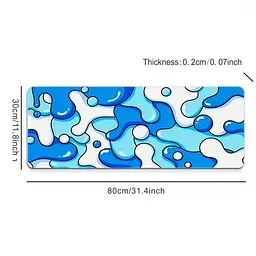 Килимок для миші та клавіатури "Blue Spots" 80×30 см, Чорний - мініатюра 6