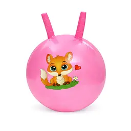 Дитячий м'яч для фітнесу Тваринка MS 4284(Pink) з ріжками, 45 см, 320 г