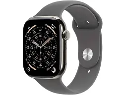 Смарт-годинник Apple Watch Series 11 GPS + Cellular 42mm Natural Tit. Case w. Stone Gray Sport Band - S/M (MF8M4)