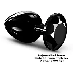 Металева анальна пробка із кристалом Dorcel Diamond Plug Black M - мініатюра 2