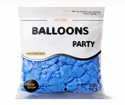 Повітряні надувні кульки HTOP Balloons Party 12 дюймів 100 шт. яскраві товари аксесуари для свята Синій - мініатюра 2
