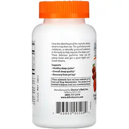 Мелатонін Doctor's Best Melatonin Gummies 5 мг 60 желейних цукерок зі смаком полуниці - мініатюра 3