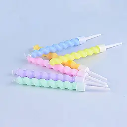 Свічка спіраль кольорова 6 шт 7,5 см, IDEA8-P38 - мініатюра 2