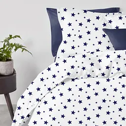 Комплект постільної білизни Cosas євро з простирадлом на резинці STARFALL BLUE 200 x 220 см (StarsfallBlueWhite_El-Dblue_200) - мініатюра 2