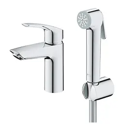 Змішувач для умивальника S-Size з гігієнічним душем Grohe Eurosmart New 23124003, Хром - мініатюра 4