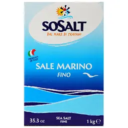 Уцінка. Сіль морська Sosalt, дрібного помелу, 1 кг (454025)
