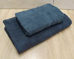 Набір турецьких махрових рушників Ada Turkey 50х90+70х140 Dark Grey - мініатюра 2