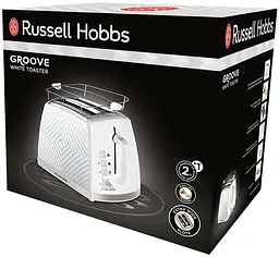 Тостер GrooWe 2 Slice 850Вт, підігрів, розморож., пластик, білий Russell Hobbs kuh0014883 - мініатюра 9