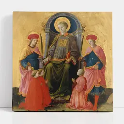 Інтер'єрна картина Святий Лаврентій, Філіппо Ліппі, Filippo Lippi, Saint Lawrence, релігійний декор, 60×60 см (id6971)
