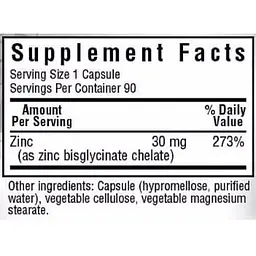Цинк хелатний Albion Bluebonnet Nutrition 90 вегетаріанських капсул - мініатюра 2