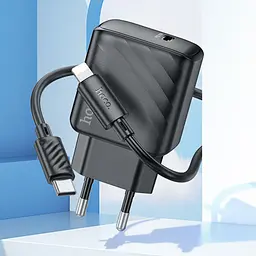 МЗП Hoco CS22A Value PD30W (1USB-C) + кабель Type-C to Lightning Black - мініатюра 4