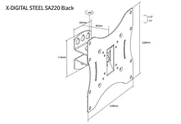 Кронштейн настінний X-Digital STEEL SA220 Black (6093239) - мініатюра 2