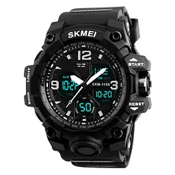 Наручний годинник чоловічий Skmei 1155 Black, 1155BBK (12277) - мініатюра 4