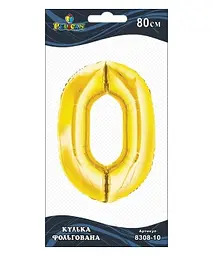 Кулька повітряна фольгована Цифра-0 80 см золото 830810 Pelican