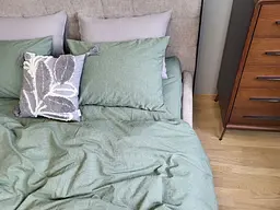 Комплект постільної білизни Washed Cotton з вареної бавовни оливковий  - двоспальний - мініатюра 3