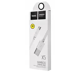 Кабель Hoco X5 Bamboo Micro charging Cable White - мініатюра 2
