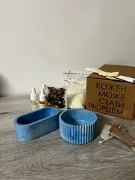 Подарунковий набір для створеня 2х свічок синій