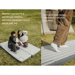 Матрац туристичний надувний одномісний Naturehike CNK2450WS034, 198х68х9.5 см, білий, для кемпінгу із мішком для надування - мініатюра 10