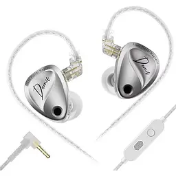 Навушники KZ Duonic з мікрофоном 3.5mm silver