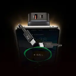 Мережевий зарядний пристрій XO L154(EU) PD20W/QC18W(1A1C) fast charger Чорний - мініатюра 3