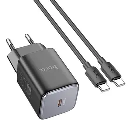Адаптер мережевий HOCO Type-C to Type-C cable Vista single port charger N43 |Type-C, QC/PD, 30W/3A| - мініатюра 2