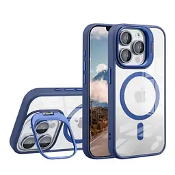 Чохол із підставкою MagSafe TPU PC Metal Stand Case Apple iPhone 14 Pro Dark Blue