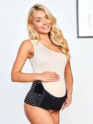 Бандаж для беременных для поддержки живота и спины с подтяжками XL, черный (5191169471) - миниатюра 9
