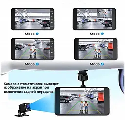 Автомобільний відеореєстратор T709 Touch screen (2 камери) 1296P Full HD метал - мініатюра 4