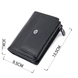 Практичний гаманець із монетницею з натуральної шкіри ST Leather 22740 чорний - мініатюра 6
