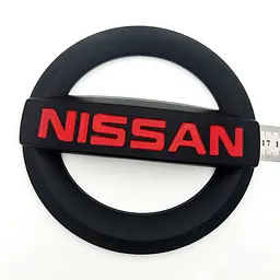 Емблема решітки задня для Nissan Чорна 160 мм Пластик на скотчі (Завод) - мініатюра 4