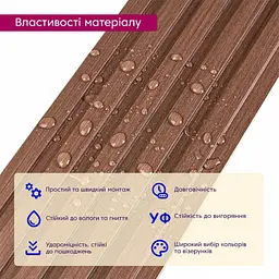 Рейка декоративна Sticker Wall WPC стінова 3000х150х9мм Капучіно SW-00001868 - мініатюра 4