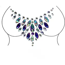 Наклейки кристали для грудей Crystals 1 8505 10х9 см