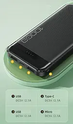 Портативний зарядний пристрій для телефону Power Bank AWEI P37K 10000 Чорний - мініатюра 3