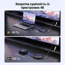 Кабель HDMI UGREEN HD140 2.1 8K 60 Гц 0,5 м чорний (40300) - мініатюра 6