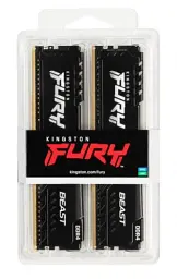 Пам'ять 8Gb x 2 (16Gb Kit) DDR4, 3200 MHz, Kingston Fury Beast, Black, 16-18-18, 1.35V, з радіатором (KF432C16BBK2/16) - мініатюра 4