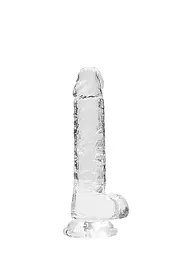 Фалоімітатор - Realrock Dildo 7" Transparent - мініатюра 7