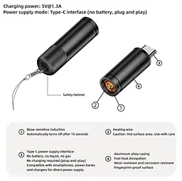 Портативний USB Type-C запальник з вітрозахистом - мініатюра 13