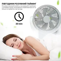 Вентилятор портативний 4в1 (6", сонячна панель, 2 LED лампи, 2 швидкості, 6Вт, USB, 3.2V/4000 мАг) - мініатюра 4