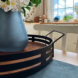 Таця Nice & Cozy Garret Plus металева з дерев'яною основою чорна - мініатюра 4