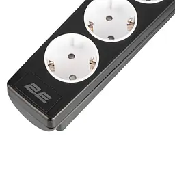 Подовжувач мережевий з фільтром 5 розеток 10 м 2E Power Extension 5 Type F 10m 16A Black - мініатюра 3