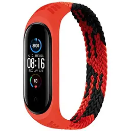 Ремінець до фітнес браслета BeCover Elastic Nylon Style для Xiaomi Mi Smart Band 5/6 (Size M) Black-Red (706146)