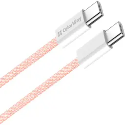 Дата кабель USB-C to USB-C 1.0m 60W 3.0А pink ColorWay (CW-CBPDCC061-P) - мініатюра 2