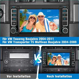 Автомобільне радіо AWESAFE для VW Touareg Transporter T5 Multivan, система Android 12, 7-дюймовий сенсорний екран, 2+32G - мініатюра 3