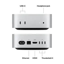 Комп'ютер Apple A3238 Mac mini / Apple M4(10C CPU/10C GPU), 16, 512 (MU9E3UA/A) - мініатюра 4