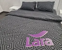 Постільна білизна LARA бязь d11296e160 з простирадлом на резинці 160х200х25 Ромб Black євро 200х220 см - мініатюра 5