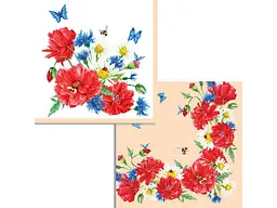 Серветки з малюнком SILKEN 16шт паперові 33*33см МАКОВЕ ПОЛЕ 2шари