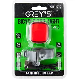 Ліхтарик на велосипед задній 36xLEDs 80lm 300mAh microUSB(GR11210) - мініатюра 2